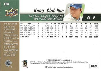 2010 Upper Deck - Gold #287 Hong-Chih Kuo Back