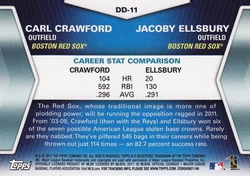 2011 Topps - Diamond Duos (Series 2) #DD-11 Carl Crawford / Jacoby Ellsbury Back