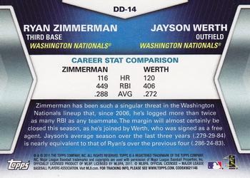 2011 Topps - Diamond Duos (Series 2) #DD-14 Ryan Zimmerman / Jayson Werth Back