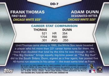 2011 Topps - Diamond Duos (Series 2) #DD-7 Frank Thomas / Adam Dunn Back