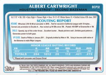 2011 Bowman - Chrome Prospects #BCP32 Albert Cartwright Back