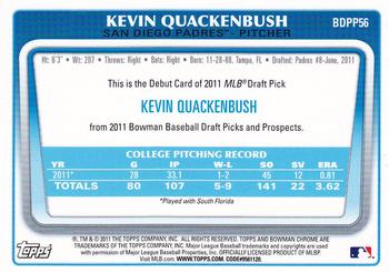 2011 Bowman Draft Picks & Prospects - Chrome Prospects Blue Refractors #BDPP56 Kevin Quackenbush Back