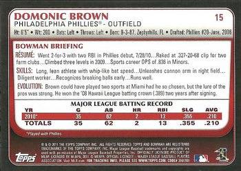2011 Bowman - Gold #15 Domonic Brown Back