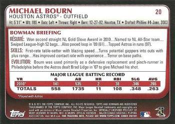2011 Bowman - Gold #20 Michael Bourn Back