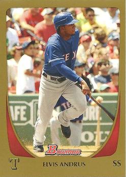 2011 Bowman - Gold #178 Elvis Andrus Front