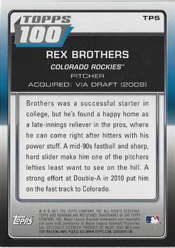 2011 Bowman - Topps 100 #TP5 Rex Brothers Back