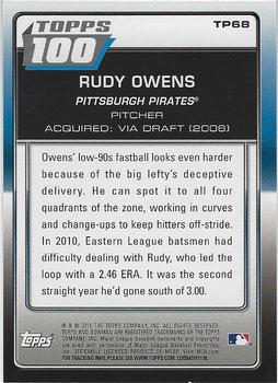 2011 Bowman - Topps 100 #TP68 Rudy Owens Back