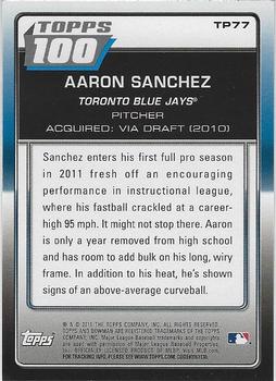 2011 Bowman - Topps 100 #TP77 Aaron Sanchez Back
