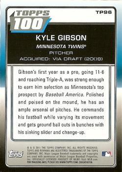 2011 Bowman - Topps 100 #TP96 Kyle Gibson Back