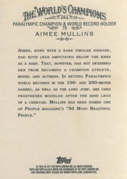 2011 Topps Allen & Ginter #79 Aimee Mullins Back
