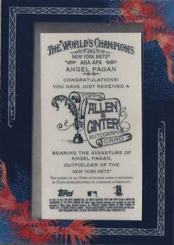 2011 Topps Allen & Ginter - Autographs #AGA-APA Angel Pagan Back