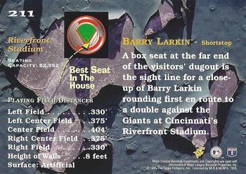 1995 Stadium Club #211 Barry Larkin Back