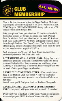 1995 Stadium Club #NNO 1995 Stadium Club Membership Front