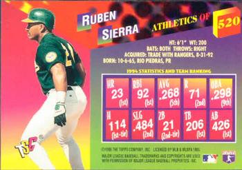 1995 Stadium Club #520 Ruben Sierra Back