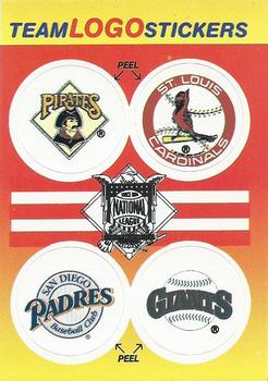 1991 Fleer - Team Logo Stickers #NNO NL: Pittsburgh Pirates / St. Louis Cardinals / San Diego Padres / San Francisco Giants Front