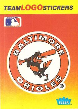 1991 Fleer - Team Logo Stickers #NNO Baltimore Orioles Front