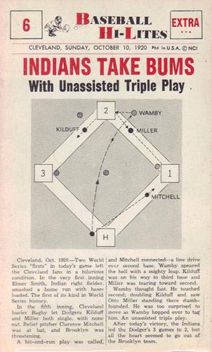 1960 Nu-Cards Baseball Hi-Lites #6 Indians Take Bums Front