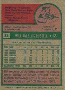 1975 Topps Mini #23 Bill Russell Back