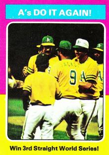 1975 Topps Mini #466 A's Do It Again! Front