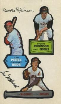1968 Topps Action All-Star Stickers #NNO Brooks Robinson / Tony Perez / Sam McDowell Front