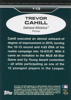 2011 Topps Lineage #113 Trevor Cahill Back