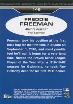 2011 Topps Lineage #146 Freddie Freeman Back