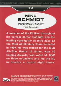 2011 Topps Lineage #53 Mike Schmidt Back