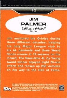 2011 Topps Lineage - 1975 Mini #10 Jim Palmer Back