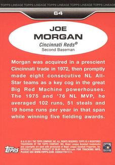 2011 Topps Lineage - 1975 Mini #64 Joe Morgan Back