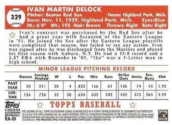 2011 Topps Lineage - Autographs #RA-ID Ivan Delock Back