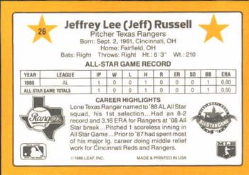 1989 Donruss All-Stars #26 Jeff Russell Back
