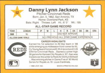 1989 Donruss All-Stars #52 Danny Jackson Back