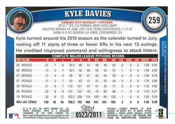 2011 Topps - Gold #259 Kyle Davies Back