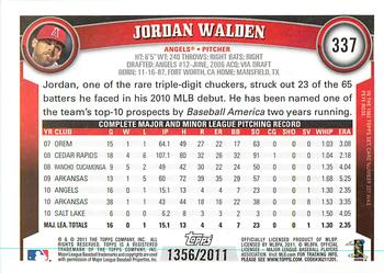 2011 Topps - Gold #337 Jordan Walden Back