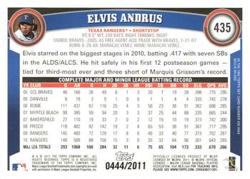 2011 Topps - Gold #435 Elvis Andrus Back