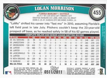 2011 Topps - Gold #455 Logan Morrison Back