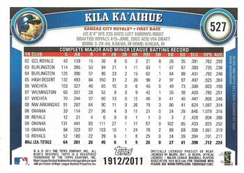 2011 Topps - Gold #527 Kila Ka'aihue Back