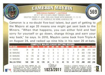 2011 Topps - Gold #569 Cameron Maybin Back