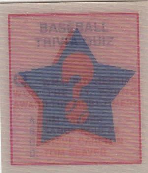 1986 Sportflics - Trivia Cards #81 Baseball Trivia Quiz Front