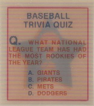 1986 Sportflics - Trivia Cards #76 Baseball Trivia Quiz Front