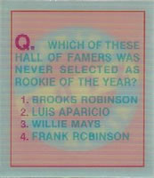 1986 Sportflics Rookies - Trivia Cards #6 Rookies Trivia Quiz Front