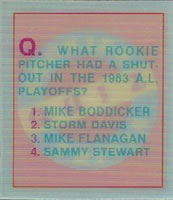 1986 Sportflics Rookies - Trivia Cards #7 Rookies Trivia Quiz Front