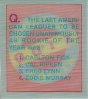 1986 Sportflics Rookies - Trivia Cards #9 Rookies Trivia Quiz Front