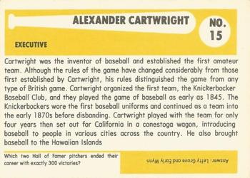 1980-87 SSPC HOF #15 Alexander Cartwright Back