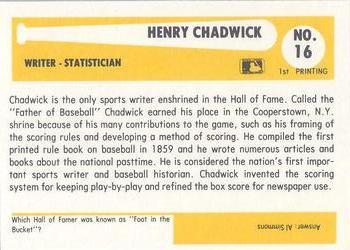 1980-87 SSPC HOF #16 Henry Chadwick Back