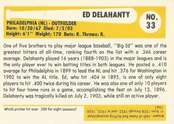 1980-87 SSPC HOF #33 Ed Delahanty Back