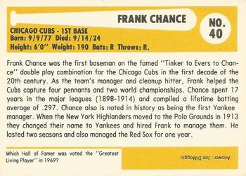 1980-87 SSPC HOF #40 Frank Chance Back