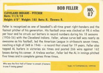 1980-87 SSPC HOF #87 Bob Feller Back