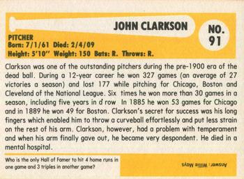 1980-87 SSPC HOF #91 John Clarkson Back