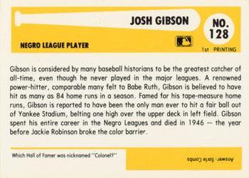 1980-87 SSPC HOF #128 Josh Gibson Back